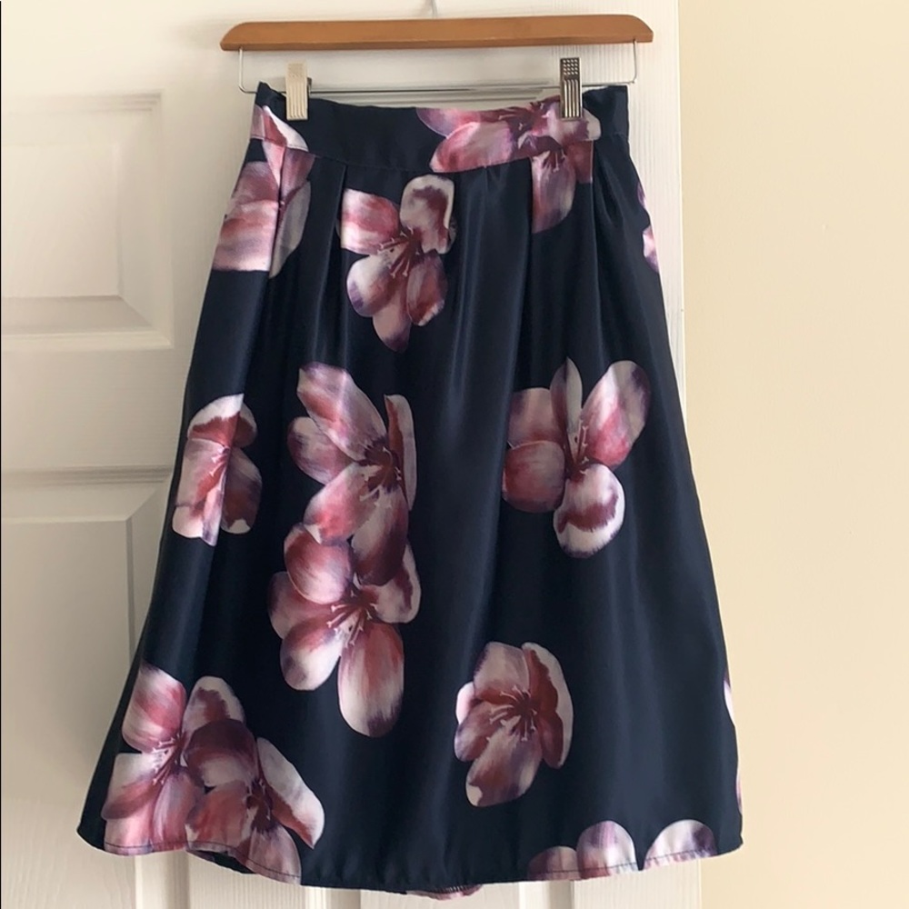 Navy/Purple Floral Skirt